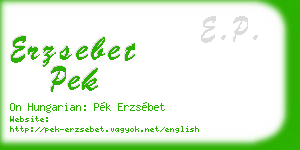 erzsebet pek business card