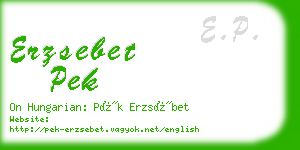 erzsebet pek business card